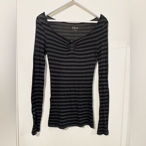 Express vintage striped long sleeved top.